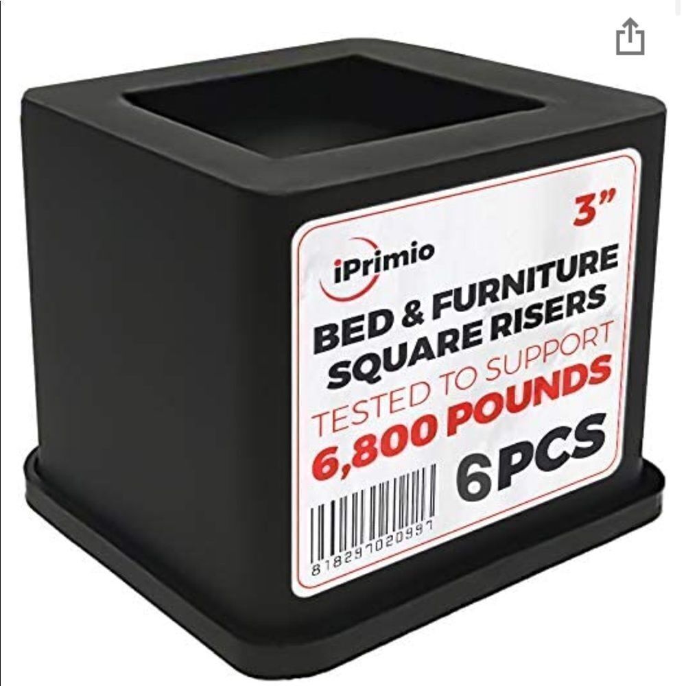 New 3” Heavy Duty Bed and Furniture Risers - set of 6